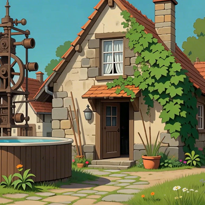 anime buildings generated by ghibli generator
