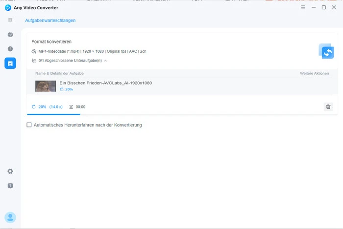 Video mit Voreinstellungen in MP4 konvertieren