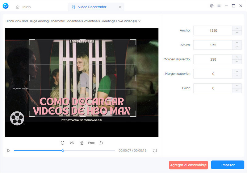 agregar video a videocropper