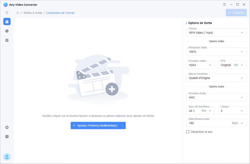 Accéder à « Conversion de Formats »