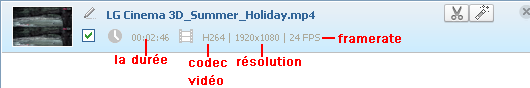 framerate, résolution, codec vidéo