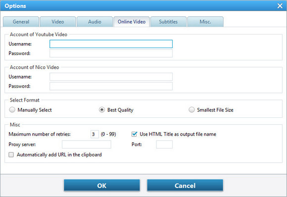 online video option