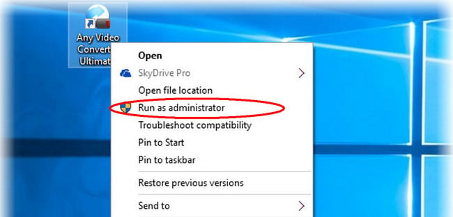 run as administrator