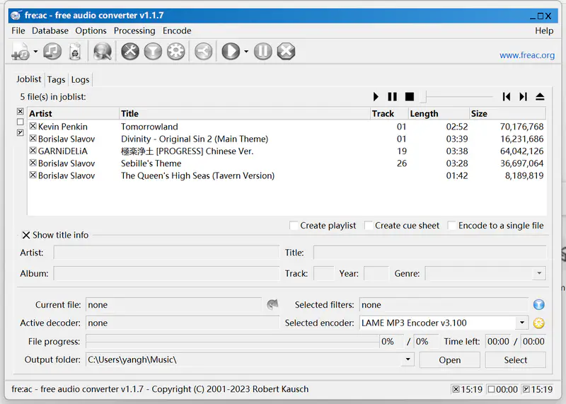 add flac files in fre:ac
