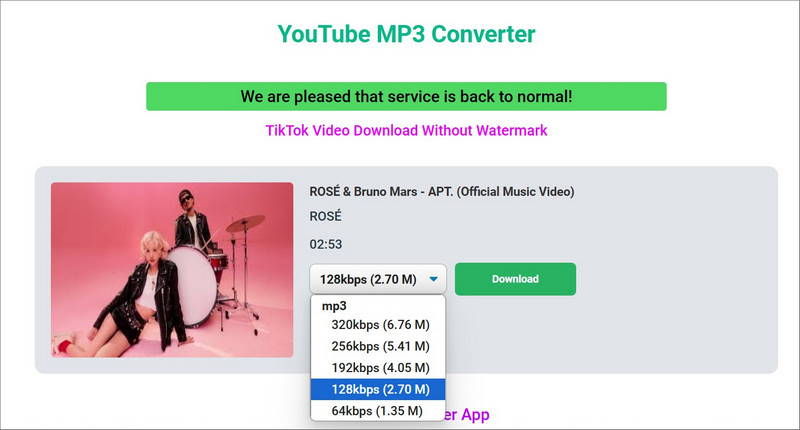 download youtube to mp3 with y2dl.io