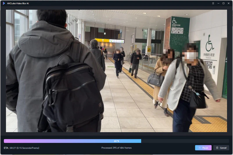 blur faces in video
