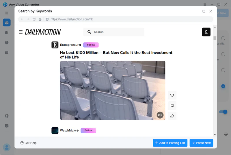 dailymotion browser
