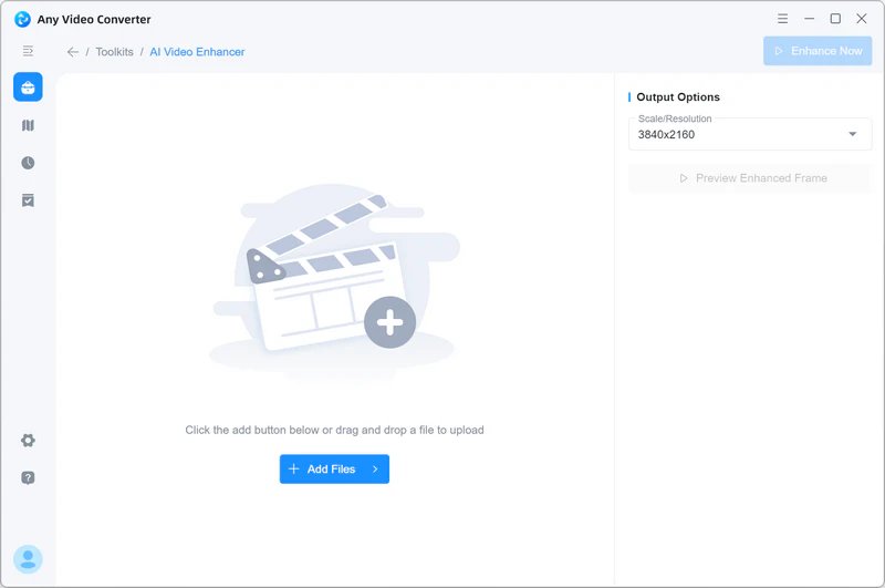 ai video enhancer interface