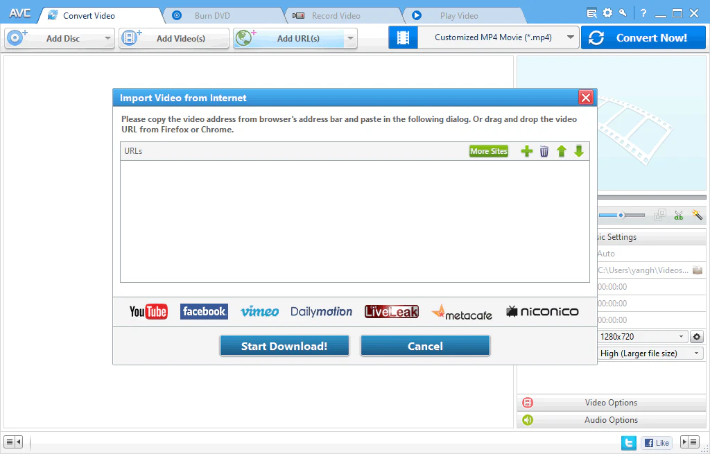 Añadir url