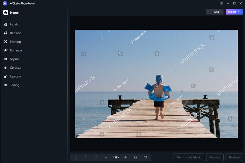 add the photo with watermark to AVCLabs PhotoPro AI