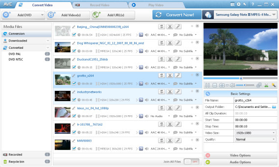 Main Window of Windows Movie Maker to DVD converter